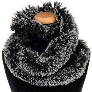 Double Cowl Shrug/Infinity Scarf - Silver & Black